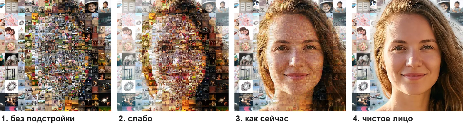Четыре ступени: насколько проявлено лицо на одном и том же портрете