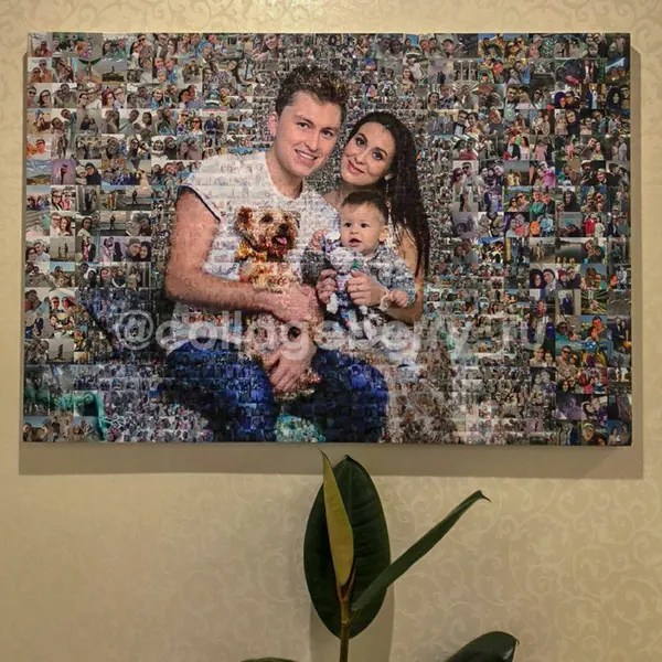 Клиент с картиной из фотографий